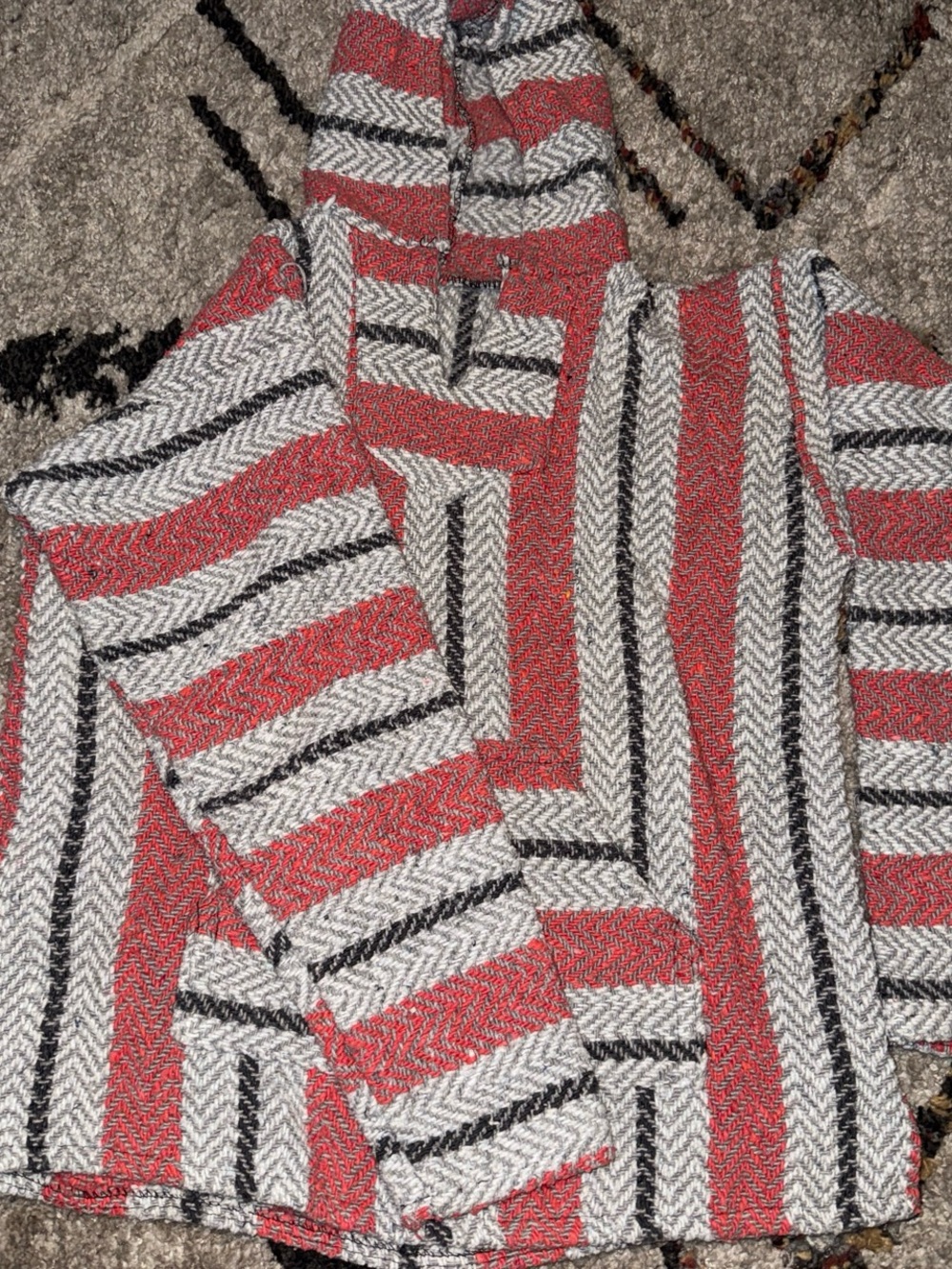 Striped Red & Cream Hooded Jacket